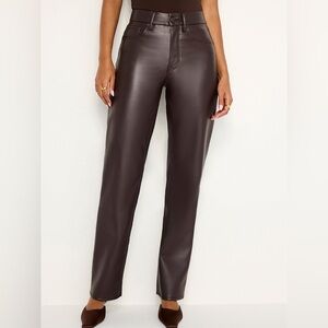 NWT - Good American - Brown Faux Leather Pants